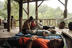 Massage after the days trek